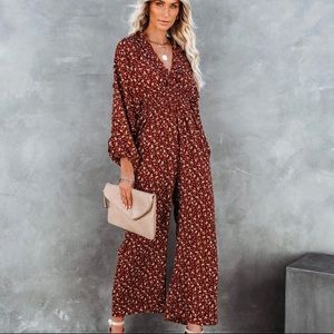 Vici Plant your roots smocked jumpsuit